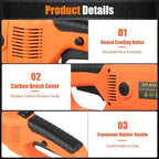 110V Electric Pipe Threader with 6 Dies 1/2"-2", Portable Pipe Treading Machine with All-copper Motor, Hand-held Pipe Treading Kit with Carrying Case for Galvanized pipe, Iron & Steel Pipes, 2300W