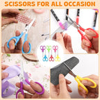 90Pack 5" Small School Student Blunt Kids Craft Scissors, Sharp Stainless Steel Blades Safety Toddler Kid Child Comfort Grip Scissors Bulk for Children Cutting Paper