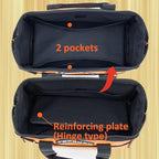 Tool Bag 13 Inch Waterproof Orange Tool Organizer with Wide Mouth and Shoulder Strap for Power and Small Hand Tools Oxford Cloth Fabric(5 pockets)