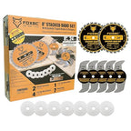 FOXBC 8" Carbide Stacking Dado Blade Set for SawStop, Jet, Dewalt, Bosch Saw - 14 Pieces