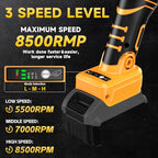Cordless Angle Grinder for Dewalt 20V Battery, 3 Speed Adjustable Brushless Grinder with Up to 8500 RPM, 5/8''-11 Spindle Portable Grinder for 4-1/2'' Wheels for Cutting, Grinding(NO Battery)