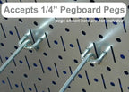 Wall Control Pegboard 32in x 16in Gray Metal Pegboard Tool Board Panel