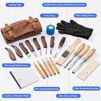 RexTact 25 PCS Wood Carving Kit,Woodworking Tools,Wood Carving Knives with Leather Storage Bag,Whittling Kit,Wood Art Tools 11 Whittling Knives & 5 Detail Carving Knives for Beginner&Professional