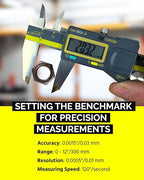 iGAGING Absolute Origin 0-12" Digital Caliper, IP54 Stainless Steel, SPC/USB Output Port, Inch & Metric Modes, Case, Manual, Battery