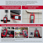 UNI-T AC/DC Advanced Circuit Tracer and Breaker Finder Kit, Wire Tracer Electrical in Wall Underground Short Open Detection 8V-480V Voltage Measurement 8 Languages(UT25CL)
