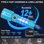 Flashlights High Lumens Rechargeable, Super Bright Long Range Small Powerful Flashlight, 6 Modes LED Tactical Pocket Waterproof Flash Light for Home Emergency (2, Turquoise)