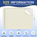 Self-Adhesive Canvas Repair Tape, 8.3" x 11" Waterproof Canvas Repair Patch, Fabric Patch Repairs Kit for Furniture, Tents, Sunbrellas, Boat Covers Awnings, Couches, Clothes, Bags Beige&White