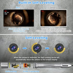 Sanyipace Sewer Camera 230FT/70M with 512Hz Transmitter, Self-Leveling, Distance Counter, Plumbing Pipe Inspection Camera with Mic Speaker DVR Recorder, 16GB TF Card, 5mm Cable, Roller Guide Wheel