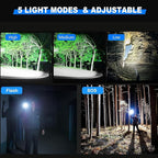 Rechargeable LED Flashlights 10000.00 High Lumens,𝟐𝟎𝟐𝟓 𝐍𝐞𝐰 High Powered Waterproof Tactical Flashlight Spotlight Flashlight for Home, Bright Flashlight Black for Outdoor Camping Emergency