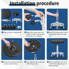 Rolling Stool with Wheels, PU Leather Small Office Chair with Foot Rest,Versatile Adjustable Swivel Stool for Tattoo Massage Salon Spa Teach Medical Facial Office Home Work Kitchen