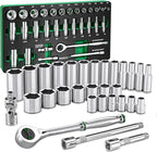 SK 3/8" Drive Socket Set with 160-P Ratchet, 30-Piece, SAE, SuperKrome Finish, Premium CR-V Construction, with EVA Foam Tool Organizer
