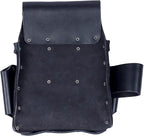 VEEKAY Electrician's Leather Tool Pouch – 10 Pocket Full Grain Leather Organizer for Electricians, Carpenters & Construction Workers – Durable, Heavy-Duty Utility Pouch (Brown/Black)