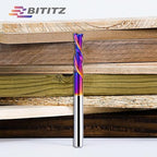 Downcut Spiral Router Bit 1/4 Inch Cutting Diameter 1 Inch Cutting Length and 3 Inch Overall Length, CNC Router Bits End Mill for Wood Cutting, Slot Mortise, Engraving