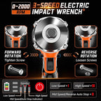 1300N.m(960Ft-lbs) Cordless Impact Wrench 1/2" Brushless High Torque Impact Wrench with 2x 4.0Ah Batteries, 6 Sockets, Charger, Extension Bar for Car, RV, Truck Wheel Lug Nuts