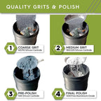 Polly Plastics Rock Tumbler Media Grit Refill, Medium 180/220 Silicon Carbide Grit, Stage 2 for Tumbling Stones (2 Pack) (6 lb.)