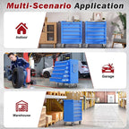 Rolling Tool Chest with Drawers, 5 Drawers Tool Chests & Cabinets, Metal Toolbox with Wheels, Lockable Storage Cabinet, Garage Tool Box with Drawers (Blue, 5 Drawers)