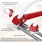 Strap Wrench/Adjustable Nylon Strap Pipe Wrenches 12" Aluminum handle Strap Opener Wrench for Dismantling Oil Filter，Nylon Strap Pipe Wrenchs for Use On Any Polished Pipe （Double nylon strap）
