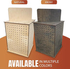 TORCHED DISPLAYS Rotating Display Stand – 22.5 x 16.76-inch – Rotating Organizer Wood Pegboard – Pegboard Display Stand for Craft Shows, Vendor Events, Jewelry, Accessories…