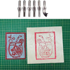 Falling in Art Linoleum Block Cutters - 6 Different Shaped Lino Cutters, Assorted Blades for Printmaking, Precision Carvings(2 Set)