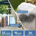 GCCSJ 4-Legged 2 Tier Folding Portable Octopus Style Clothes Drying Rack with Wheels,Laundry Drying Rack Collapsible for Indoor Outdoor Use