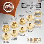 DCT Brass Router Template Guides Bushing 10-Piece Set & Black Carrying Case - Porter-Cable Guide Bushings 5/16 to 1in