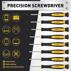 HORUSDY 140-Piece Magnetic Screwdriver Set with Plastic Racking, Includes SAE & Metric Hex Keys, Precision Screwdriver and Magnetizer Demagnetizer DIY Tools for Men Tools Gift