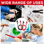 Dunzy 8 Pcs 14 Gauge Jumper Wires Alligator Clips to Alligator Clip Electrical Test Wires Set Silicone Flexible Cable for Electrical Testing (3 Ft)