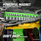 OEMTOOLS 22485 3-Pc Magnetic Socket Organizer, SAE Magnetic Socket Holder, Socket Holders for 68 Deep and Shallow Sockets, Socket Holders 1/4, 3/8, 1/2 Inch Sizes