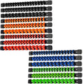 ALOANES 15 PC ABS Socket Organizer,1/2 inch, 3/8 inch, and 1/4 inch Drive Socket Rail Holders, Heavy Duty Socket Racks, Black Rails with 5 Color Clips