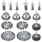 Rocaris 16 Pcs Twist Knot Wire Wheel Brush for Drill Crimped Cup Wire Wheels Brush Set for Drill with 1/4-Inch Shank for Rust Removal, Corrosion and Scrub Surfaces