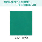 100PCS 320 Grit Premium Green Sanding Discs, 5-Inch 8-Hole Sandpaper for Random Orbital Sander