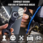 DURATECH Stubby Flex-head Ratcheting Combination Wrench Set, SAE, 8-piece, 5/16" to 3/4", CR-V Steel, Black Electrophoretic Coating, with Rolling Pouch
