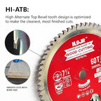 10-Pack 7-1/4" 60-Tooth 5/8" Arbor Woodworking Circular Saw Blade,Ultra Finish/General Purpose,Special Anti-Thermal Adhesion Coating on Cutting Edge-TA,High Finish, Long Life, 7-1/4" 60T 5/8"