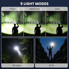 Rechargeable LED 90,000 Flashlights High Lumens, 2 Pack Super Bright Flash Light with 5 Modes, High Powered Handheld Flashlight for Home Camping Hiking Night Work