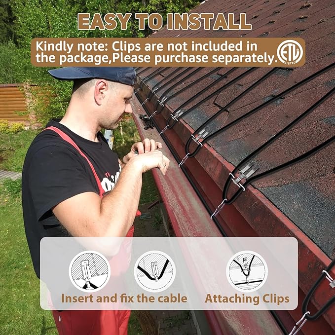 HEATIT JHSF1 Self Regulating Pre-Assembled Heating Cable 6-feet 120V Roof deicing and Pipe freeze Protection