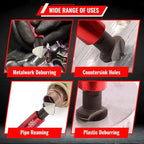 AFA Tooling - Countersink Deburring Hand Reamer with Hard HRC64 HSS Steel Head - Deburring Tool Works on Metal, Copper, PVC, Pipes & More - Machinist Tool with Steel Ergonomic Knerled Handle