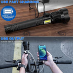Cinlinso Rechargeable LED Flashlights High Lumens, 99,000 Lumens Super Bright Flash Light with 7 Modes, Powerful Handheld Waterproof Flashlights for Home Emergencies, IPX6 Waterproof