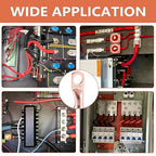 62PCS 4 AWG Ring Terminal Connectors Battery Copper Wire Lugs 4 Gauge 5/16", 3/8", 1/4", 1/2" with Heat Shrink Tubing Set, 30Pcs Battery Cable Ends and 32PCS Heat Shrink Tubing