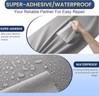 Self-Adhesive Canvas Repair Tape, 8.3" x 11" Waterproof Canvas Repair Patch, Fabric Patch Repairs Kit for Furniture, Tents, Sunbrellas, Boat Covers Awnings, Couches, Clothes, Bags Grey