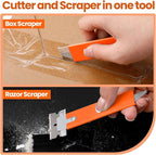 Lasnten 48 Pieces Box Cutters Bulk Retractable Cardboard Cutter Single Edge Handy Mini Box Knife Razor Blade Cutter Iron Body Utility Knife for Paper Packages Letter(Orange)