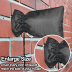 Enlarge Outdoor Faucet Cover for Winter Freeze Protection, 3M Thinsulate, 10"H x 6.3"W Hose Bib Covers for Wall Taps Outside, Waterproof & Frost Free Insulated Spigot Cover, 6 Pcs Faucet Socks - Black