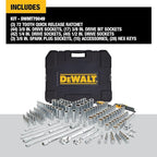 DEWALT Mechanics Tool Set, SAE and Metric, 1/2, 1/4, 3/8 Drive Sizes, 192-Piece (DWMT75049)
