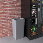 50 Gallon Gray Square Commercial Trash Garbage Can | Outdoor Office Restaurant School Kitchen