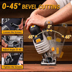 Jig Saw Cordless Electric Tool: DEKOPRO 20V Power Jigsaw with LED Light, 800-3000 RPM Variable Speed, 7/8" Stroke Length, 3 Orbital Settings, ±45° Bevel Cuts for Straight/Curve/Circle Cutting (Gray)