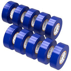 OHLECTRIC Professional Grade Vinyl Electrical Tape (10 Pack) Blue - 7 Mil Thick Flame-Retardant, Heat & Weather Resistant 3/4 Inch x 60 Feet | Ideal for Contractors & Electricians