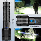 Rechargeable LED Flashlights High Lumens, 99,000 Lumen Super Bright Flashlight with 7 Modes & Waterproof, Powerful USB Rechargeable Handheld Flash Light for Camping Home(2 Pack)