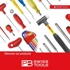 PB SWISS TOOLS Long Hex Key L-Wrenches PB 214Z.H CN | 100% Swiss Made | 7-Piece Allen Key Set (Inch) Size 3/32" to 5/16" in Practical Holder