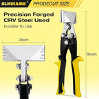 3-Inch Sheet Metal Hand Seamer Tool, Heavy Duty Sheet Metal Bender for HVAC, Straight Jaw Bender with 1/4" Depth Mark, CRV Steel Construction & Ergonomic Non-Slip Grip