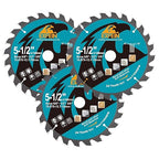 5-1/2 Inch Miter/Table Saw Blades 3pcs,24 Teeth ATB TCT Fine Finish Wood Cutting Circular Saw Blade with 5/8 Inch Arbor