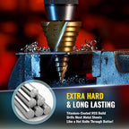 ZELCAN Large HSS Spiral Groove Step Drill Bit, 12 Sizes Titanium High Speed Steel 1/4" to 2-3/8" Drill Bit for Sheet Aluminium Metal Wood Hole Drilling, Big Multiple Hole Stepped Up Bit for DIY Lovers